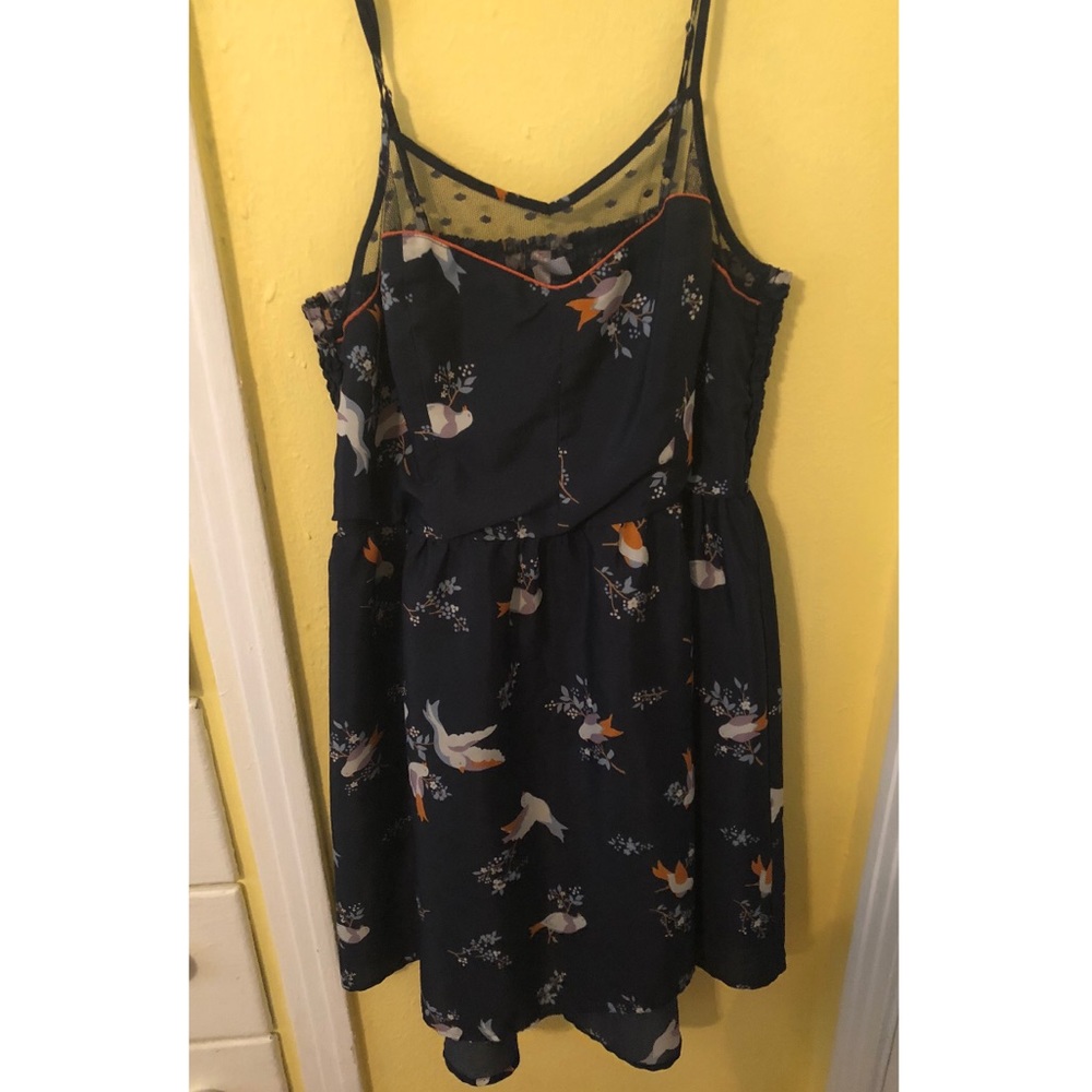 Pretty Navy Dress With Birds